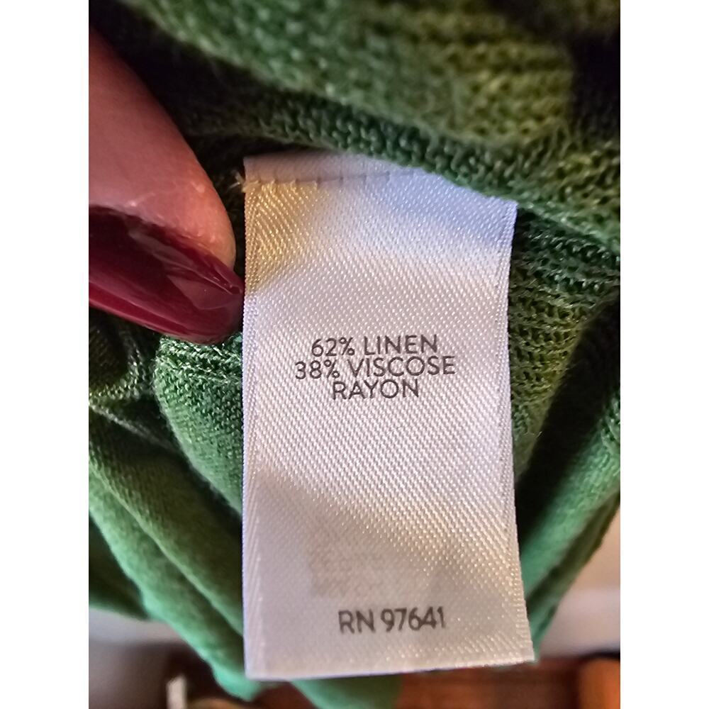 J. Jill linen green sweater long swing tunic sz XS - Picture 7 of 7